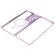 Magnetické puzdro Dual Glass MagSafe pre Samsung Galaxy S21 Ultra, fialové
