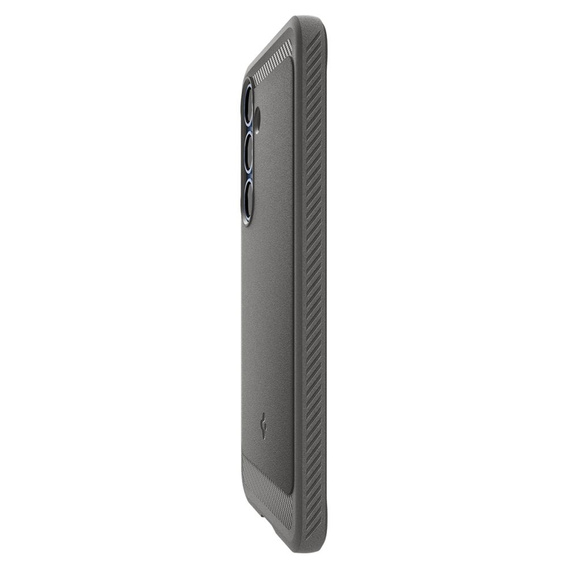 Puzdro Spigen pre Samsung Galaxy S25, Rugged Armor MagSafe, sivé + tvrdené sklo 9H