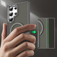 Puzdro pre Samsung Galaxy S25 Ultra, Kickstand Matt Case, pre MagSafe, sivé + sklo na displej