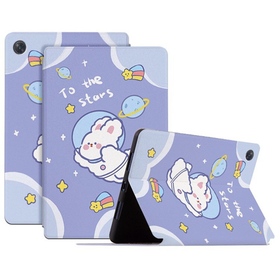 Puzdro s chlopňou pre Lenovo Tab M10 Plus 10.6 Gen 3 TB-125F TB-128F, space rabbit
