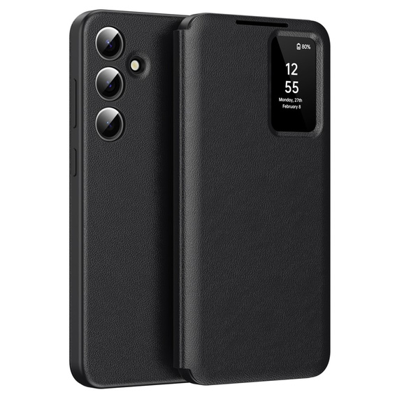 Flipové puzdro pre Samsung Galaxy S25, Smart View Wallet, čierne