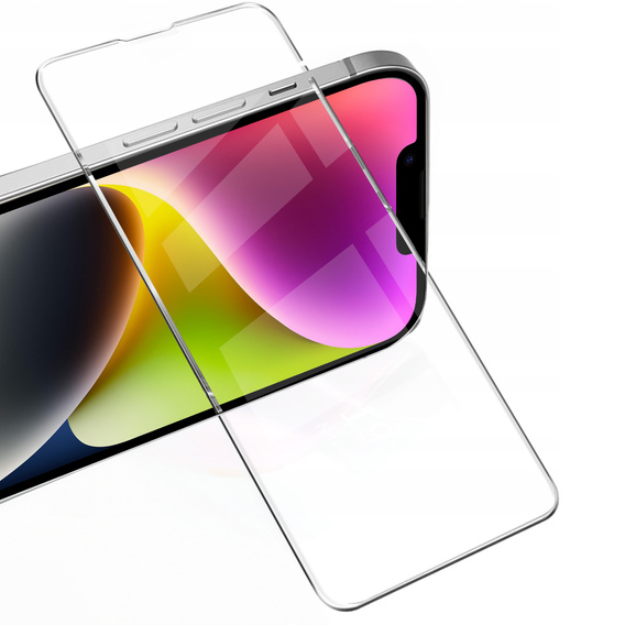 2x tvrdené sklo pre iPhone 14, ERBORD 9H Hard Glass na displeji