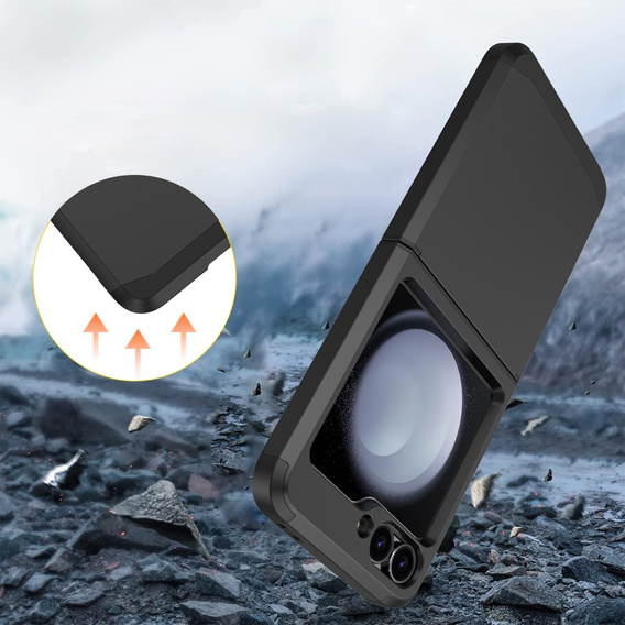 Pancierované puzdro pre Samsung Galaxy Z Flip7 FE / Z Flip6, Armor Shockproof, čierne