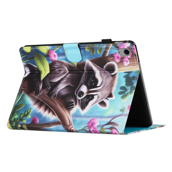 Puzdro pre iPad 10.9" 2022 (10 gen.), s chlopňou, raccoon