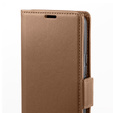 Puzdro pre Oppo Reno 11F, ERBORD Glossy Litchi, flipová peňaženka, hnedé