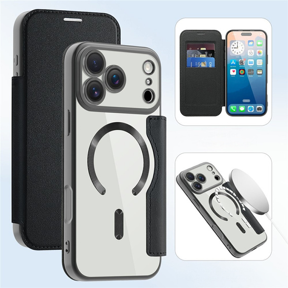 Flipové puzdro RFID Wallet MagSafe s ochranou fotoaparátu pre iPhone 17 Pro Max