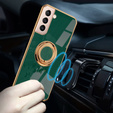 Obal na mobil pre Samsung Galaxy S22+ Plus, Electro Ring, zelený