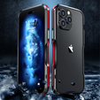 Puzdro LUPHIE pre iPhone 15 Pro, Armor Bumper, čierna / červená