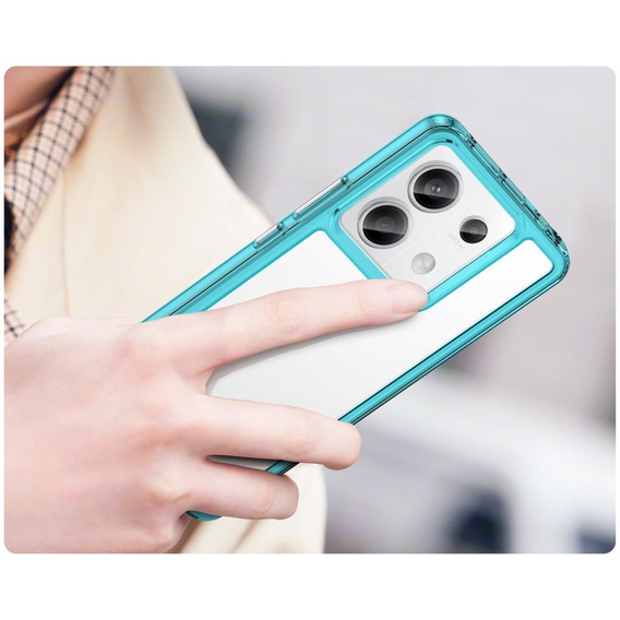 Obal na mobil pre Xiaomi Redmi Note 13 Pro 5G, Fusion Hybrid, transparentné / modré