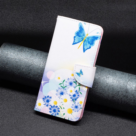 Klapkové puzdro pre Xiaomi Redmi Note 13 5G, Wallet, Butterfly & Flowers biele