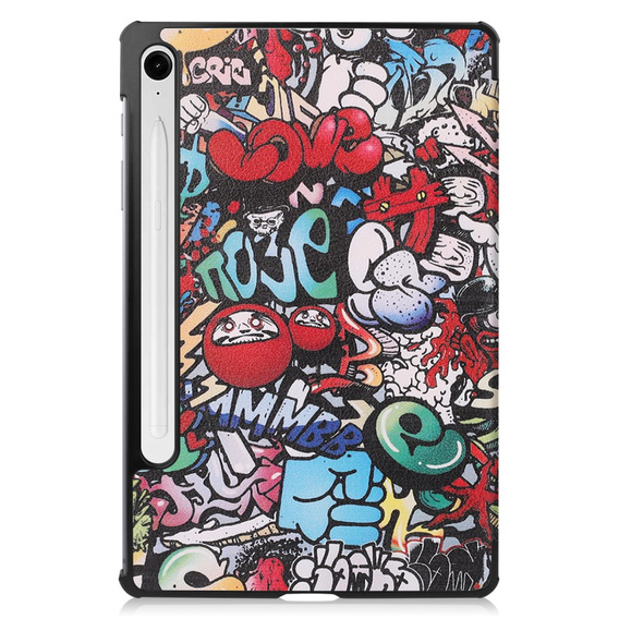 Puzdro pre Samsung Galaxy Tab S10 Lite / S10 FE / S9 FE, s chlopňou, graffiti