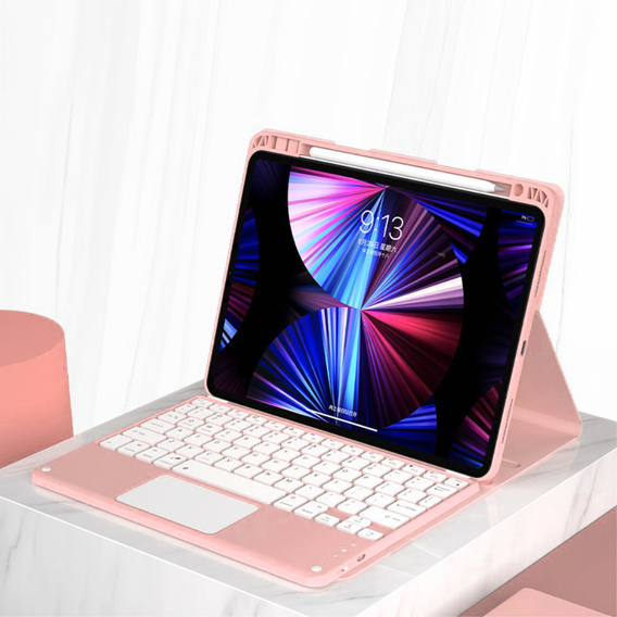 Puzdro + klávesnica iPad Air 10.9 4 2020 / 5 2022, Touchpad, ružové rose gold