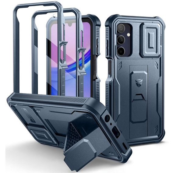 Obrnené puzdro pre Samsung Galaxy A15, Dexnor Full Body (Two Frames), modré
