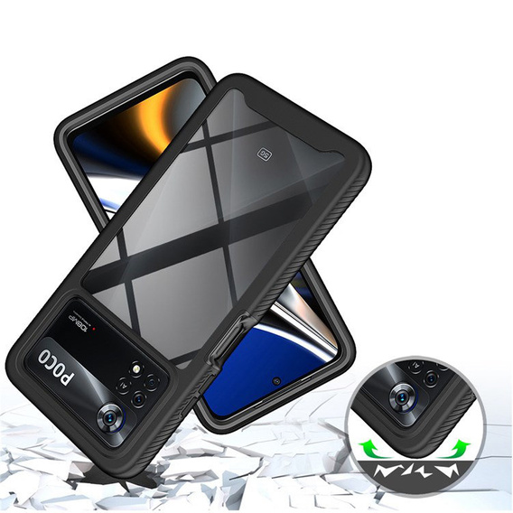 Puzdro pre Xiaomi Poco X4 Pro 5G, Shockproof, s fóliou, modré