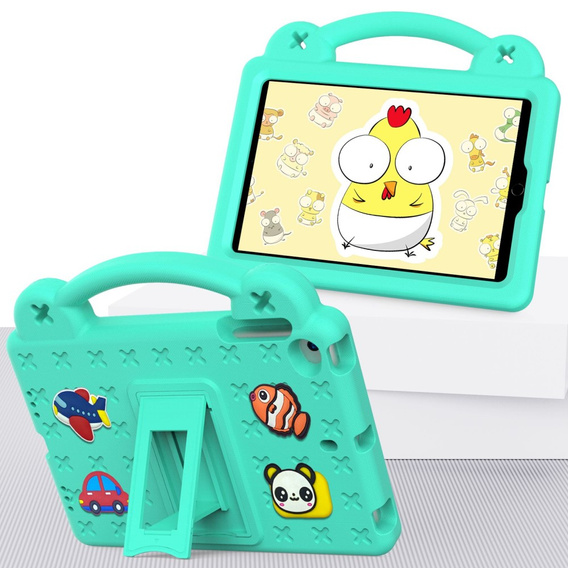 Detské puzdro pre iPad mini 7.9" 2019/2015/2014/2013/2012 (5/4/3/2/1 gen.), Cute Patterns, so stojanom, zelený