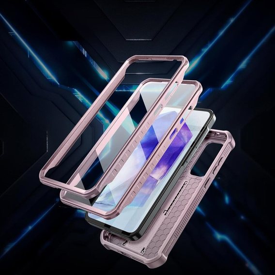 Obrnené puzdro pre Samsung Galaxy A55, Dexnor Full Body (Two Frames), ružové