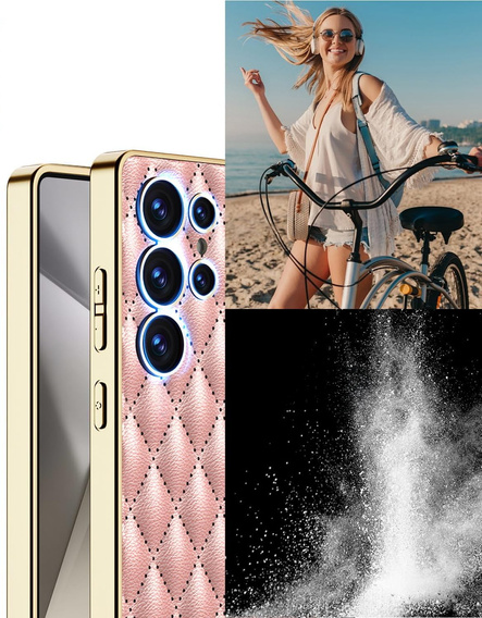 Puzdro pre Samsung Galaxy S25 Ultra, Leather Rhombus, ružové