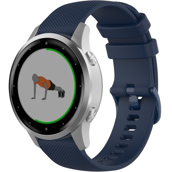 Pasek Silikonowy 18mm do Garmin Vivomove 3S / Vivoactive 4S, Dark Blue