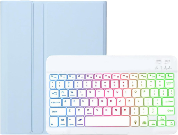 Puzdro s podsvietenou bluetooth klávesnicou pre iPad 10.9 2022 (10 gen.), modré