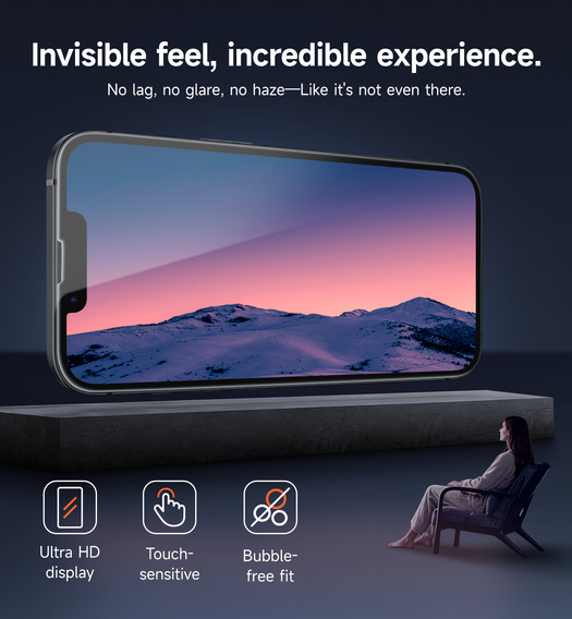 2x tvrdené sklo SURITCH pre iPhone 16e / 14 / 13 Pro