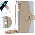 Flipové puzdro pre Samsung Galaxy A05s, Wallet Zipper Pocket, so zrkadlom, modré