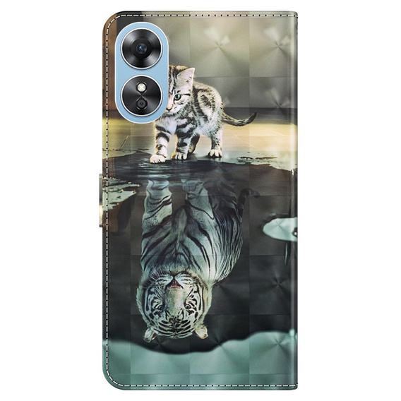Klapkové puzdro pre Oppo A17, Wallet, Cat & Tiger