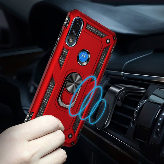 Pancierované obal na mobil pre Motorola Moto E7 Power / E7i Power, Nox Case Ring, červené