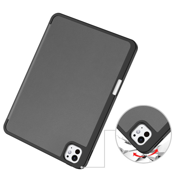 Puzdro pre iPad Pro 11" 2024 (5 gen.), Smartcase s priestorom pre stylus, sivé