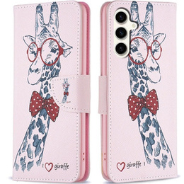 Klapkové puzdro pre Samsung Galaxy S23 FE, Wallet, Giraffe ružové