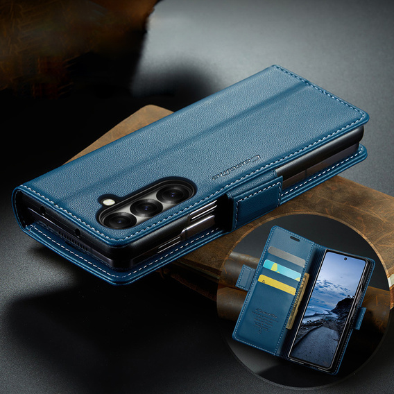 CASEME Litchi Wallet flipové puzdro pre Samsung Galaxy Z Fold7 5G