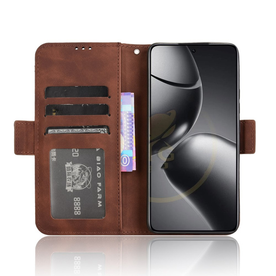 Klapkové puzdro pre Xiaomi 14T, Card Slot, hnedé