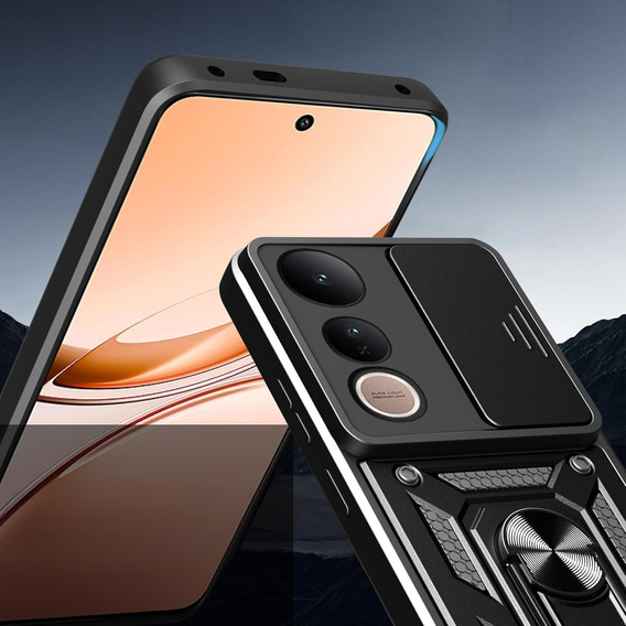 Obal na mobil pre Vivo V50 Lite 4G / 5G, CamShield Slide, čierne