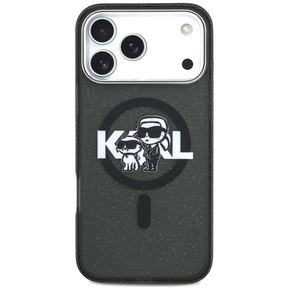 Karl Lagerfeld IML Glitter Karl & Choupette Sketch Logo MagSafe puzdro pre iPhone 17 Pro Max