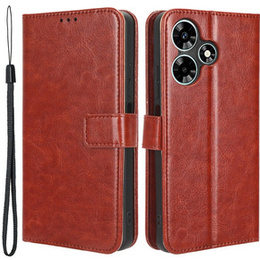 Klapkové puzdro pre Infinix Hot 30, Crazy Horse Wallet, hnedé