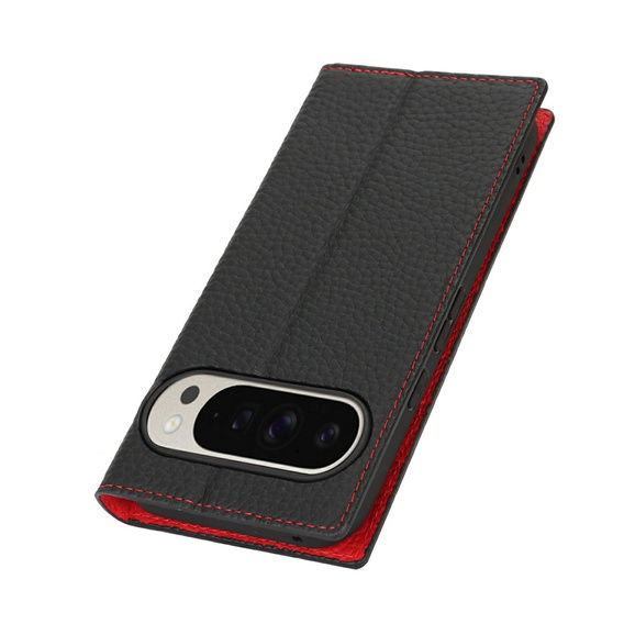 Klapkové puzdro pre Google Pixel 10 Pro XL, koža Litchi Grain, čierne