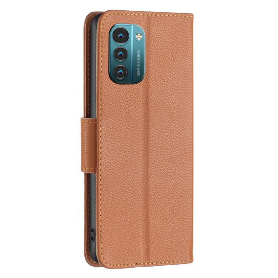 Klapkové puzdro pre Nokia G11 / G21, Litchi Wallet Case, hnedé