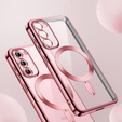 Puzdro pre Samsung Galaxy S23, Electro MagSafe, ružové rose gold + sklo na displej