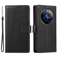 Puzdro s chlopňou pre Realme 12 Pro 5G / 12 Pro+ 5G, Leather Line Wallet, čierne