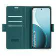 Puzdro pre Oppo Reno 14, ERBORD Glossy Litchi, flipová peňaženka, zelený