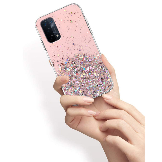 Obal na mobil pre Oppo A54 5G/A74 5G/A93 5G, Glittery, ružové