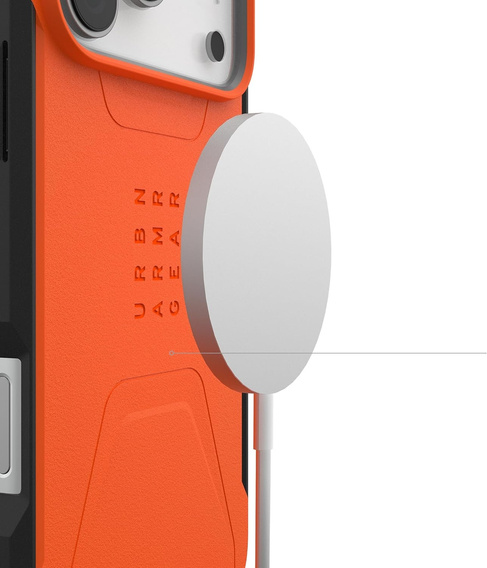 Puzdro Urban Armor Gear pre iPhone 17 Pro Max, Civilian MagSafe, oranžové