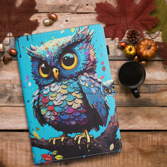 Puzdro pre Lenovo Tab M11, s chlopňou, owl