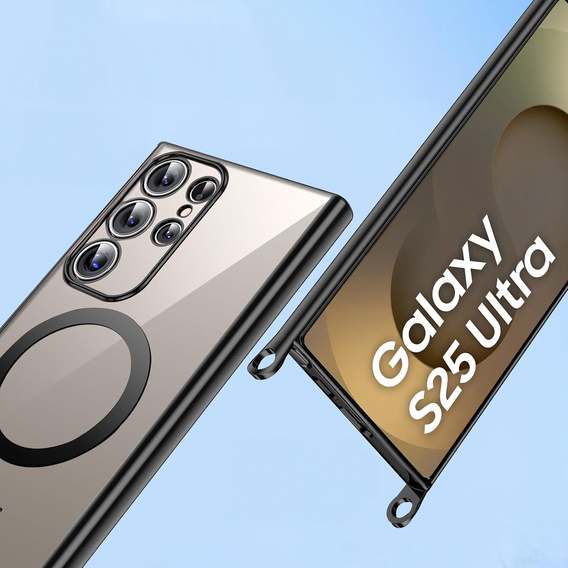 Puzdro pre Samsung Galaxy S25 Ultra, Electro MagSafe, čierne + šnúrka