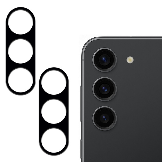 2x tvrdené sklo ERBORD na kameru Samsung Galaxy S23, čierne