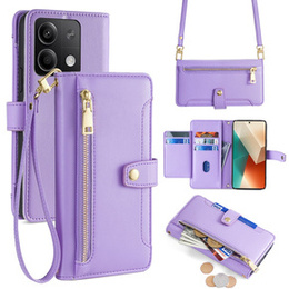 Klapkové puzdro pre Xiaomi Redmi Note 13 5G, Wallet Zipper Pocket, fialové