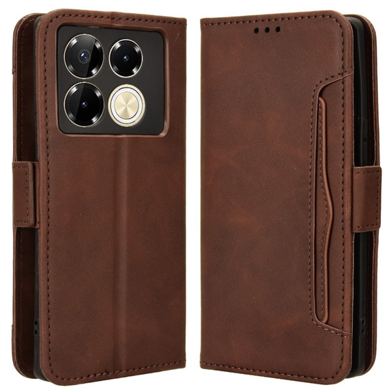 Klapkové puzdro pre Infinix Note 40 Pro Plus, Card Slot, hnedé