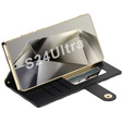Flipové puzdro pre Samsung Galaxy S24 Ultra, GKK Mirror Wallet, čierne