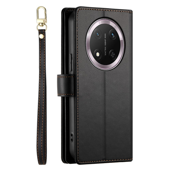 Klapkové puzdro pre Honor Magic 7 Lite, Wallet Zipper Pocket, čierne