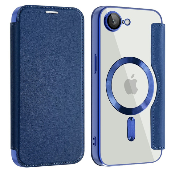 Klapkové puzdro pre iPhone 16E, RFID Wallet MagSafe CamShield, tmavomodré