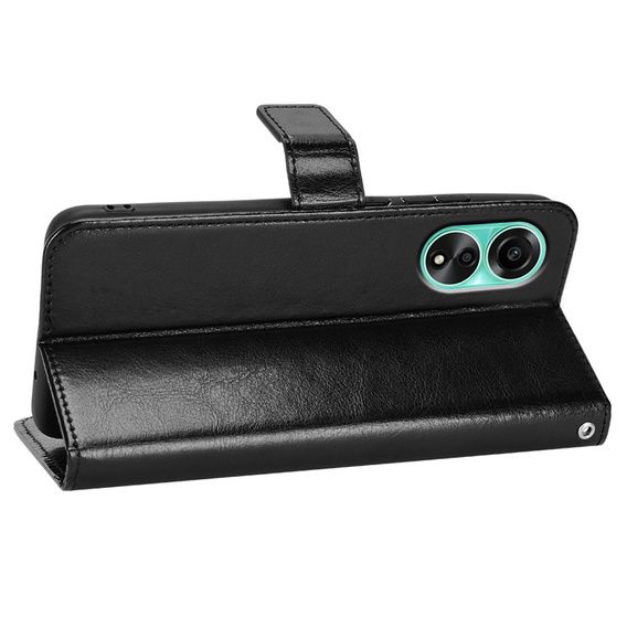 Klapkové puzdro pre Oppo A98 5G, Crazy Horse Wallet, čierne